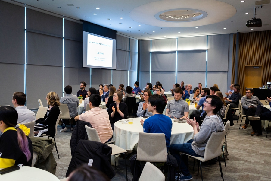 Attendees applaud the recipients of the CEE awards.