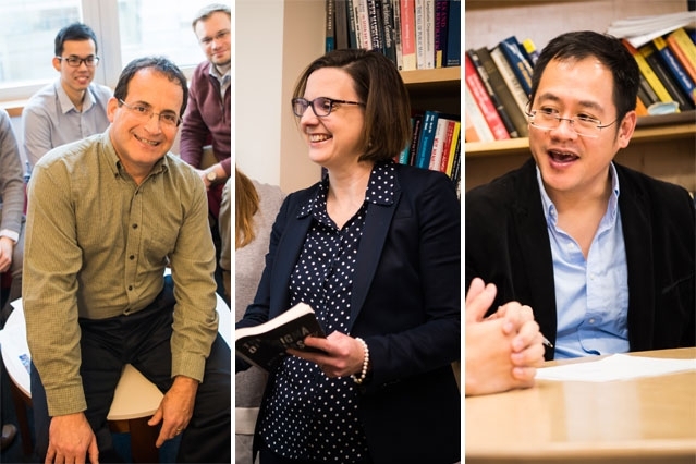 Left to right: Eytan Modiano, Erin Kelly, and Ju Li.