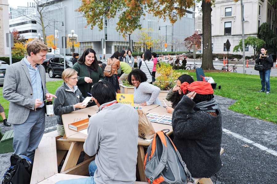 MIT community members experience The Hive open house.