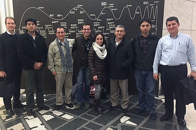 Participants in the Monterrey Tec program visit with José Antonio Fernández Carvajal, chairman of the board of trustees at Tecnológico de Monterrey. 