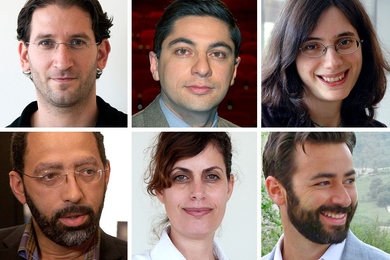 Clockwise from top, left: Itay Tirosh, Benjamin Izar, Aviv Regev, Alex Shalek, Orit Rozenblatt Rosen, and Levi Garraway
