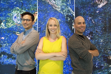 The MIT Department of Biology has welcomed three new members: (left to right) Sebastian Lourido, Stefani Spranger, and Eliezer Calo.
