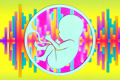 baby in womb soundwave graphic