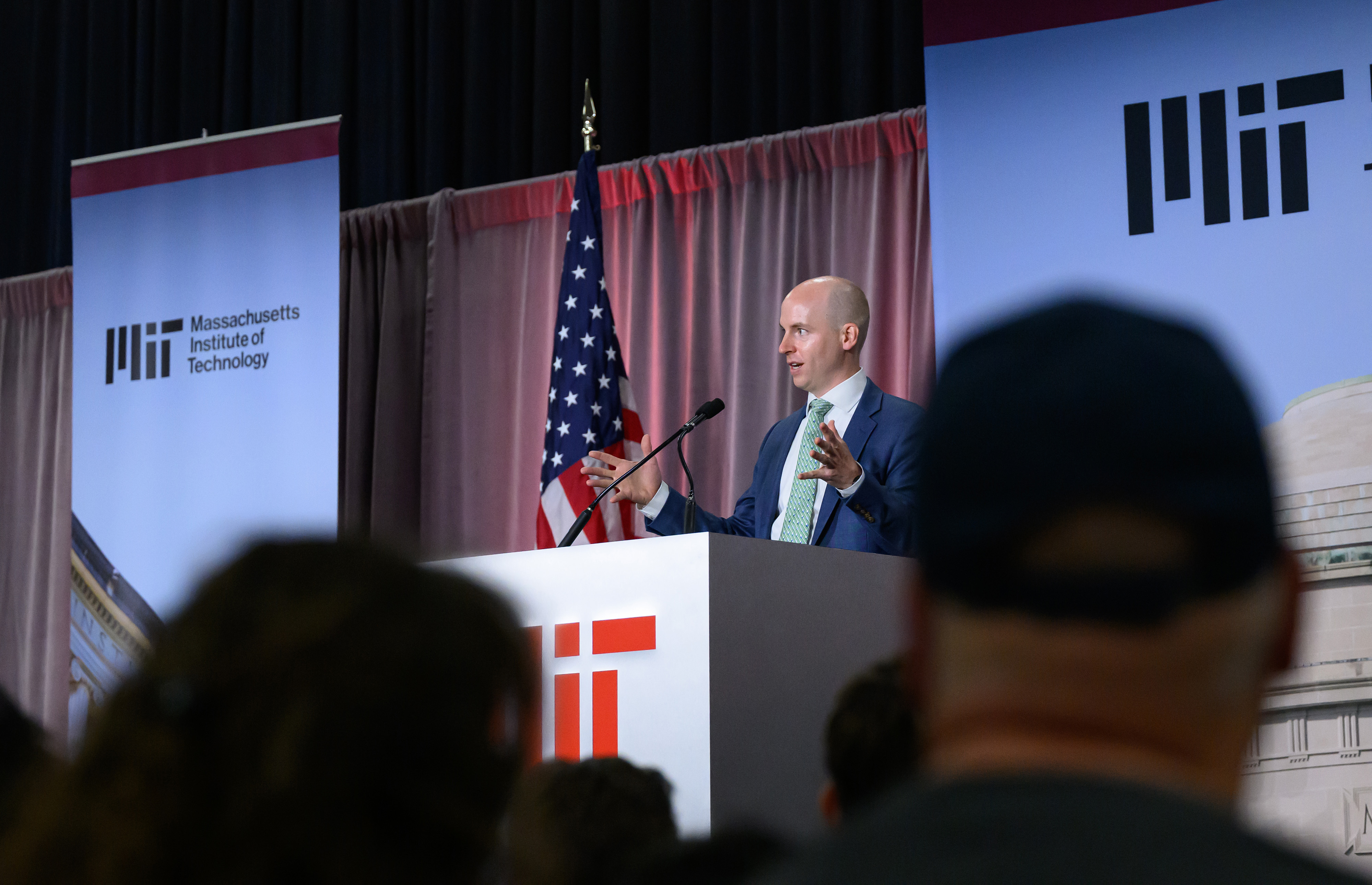 Christopher Palmer speaks at podium