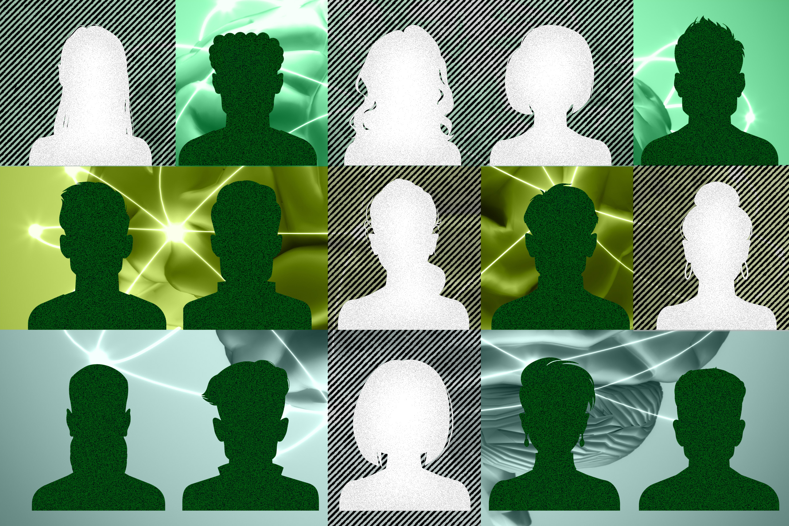 Female Doctor Silhouette Set Vector Download