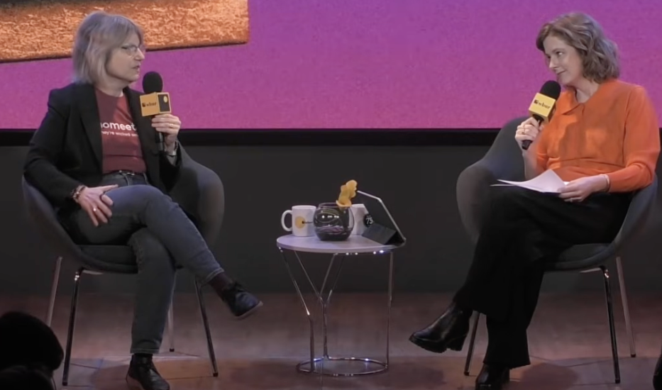 MIT President Sally Kornbluth and Lizzie O'Leary of Slate.