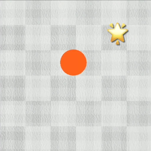 Animation of orange blob shifting into shapes such as a star, and the letters 