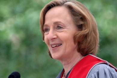 President Susan Hockfield addresses graduates during Commencement.