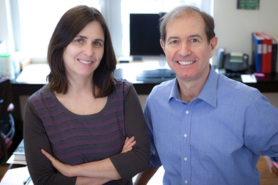 Shafi Goldwasser, left, and Silvio Micali, winners of the A.M. Turing Award.