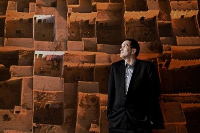 In spotting this aerial photo of a city, Franz-Josef Ulm (pictured) made a connection between the patterns of houses and streets and the underlying molecular structure of cement. 