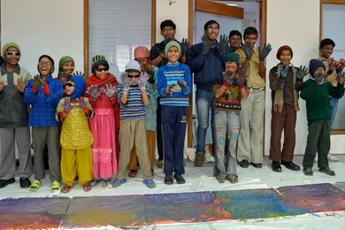 Children participants in an "Unruly Art" session.