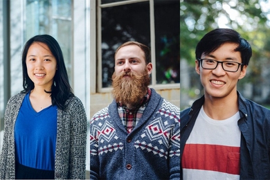 Marshall Scholars from left to right: Olivia Zhao, Nick Schwartz, Liang Zhou
