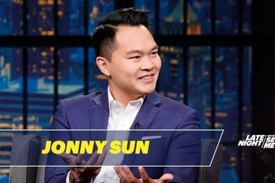 MIT grad student Jonny Sun jokes on Late Night with Seth Meyers about his alien persona, Jomny Sun, and the unique challenges of working on a PhD while creating a graphic novel.