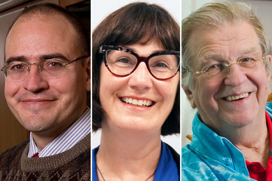 Portrait photos of Richard Braatz, Stacy Springs, and Anthony Sinskey