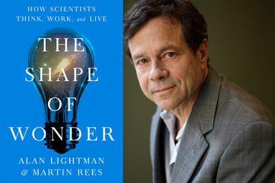 The Shape of Wonder book cover, and Alan Lightman