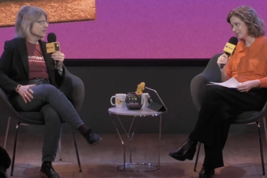 MIT President Sally Kornbluth and Lizzie O'Leary of Slate.