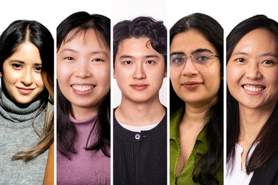 A composite image made up of five individual headshots