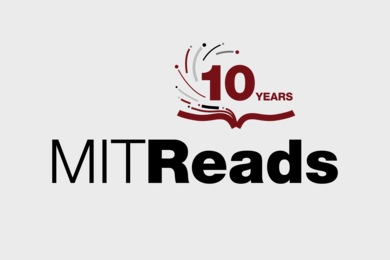 The words "MITReads" with a small "10 years" icon