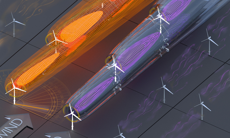 wind farm flow graphic