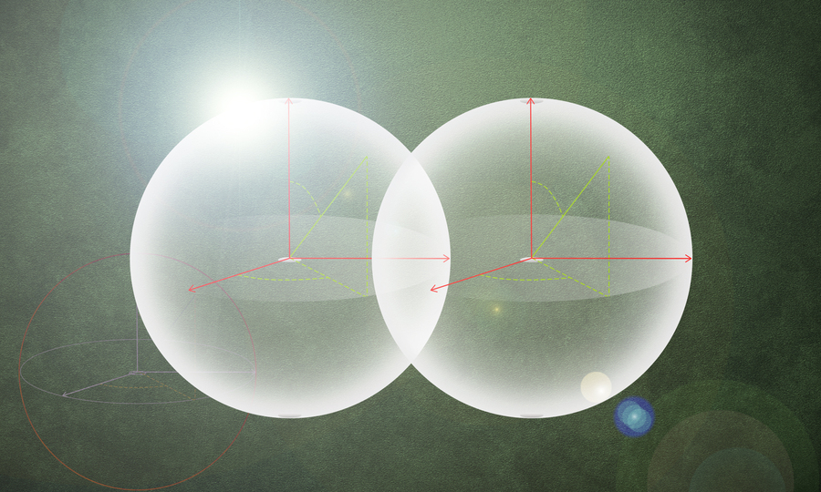 Two coupled qubits with a bright light shining on them