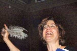 Deborah Wise of the Catalyst Collaborative @ MIT, who is also artistic director of the Underground Railway Theater, read selections from three plays with science or math themes for the kickoff event launching the Cambridge Science Festival.