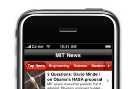 The free MIT iPhone app gives users mobile access to the latest news about MIT research and innovation, as well as many other interactive features.