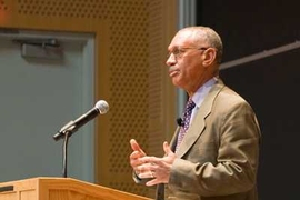 NASA Administrator Charles F. Bolden Jr. discusses the agency’s future during a visit to MIT on Monday, May 10.