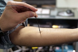 MIT researchers have devised a way to measure blood glucose levels by shining near-infrared light on the skin.