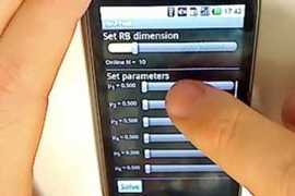 New software that runs on a smart phone can approximate in seconds computations that would take a supercomputer hours. The software works for problems whose form is know but whose particulars aren't; slider bars allow users to set the values for which they want the problems solved.