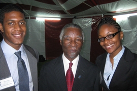 Isaac Matthews and Rhonda Jordan with His Excellency Thabo Mbeki of South Africa.