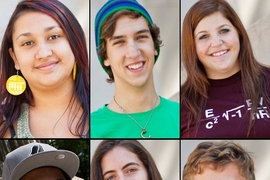 Clockwise from top left, six members of MIT's Class of 2015: Tachmajal Corrales-Sanchez of Costa Rica; Spencer Wilson of Moultrie, Ga.; Hollie O'Brien of Ord, Neb.; Nicolai Forsman Ludvigsen of Norway; Tessa Green of Westport, Conn.; and Kevin Baptista of Boston, Mass.
