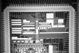 Fabricated analog very-large-scale integration (VLSI) chip used to mimic neuronal processes involved in memory and learning.