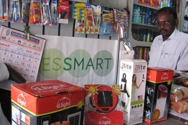 During January, Essmart began demonstrating solar lanterns in southern Indian rural shops. Two stores sold 17 demonstration items in one week. Solar lanterns are among the products that Essmart seeks to distribute to rural shop owners in India.