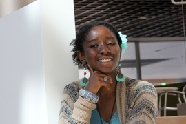 Victoria Okuneye, a senior majoring in brain and cognitive sciences.