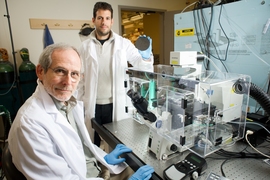 Professor Roger Kamm, left, and PhD candidate Ioannis Zervantonakis