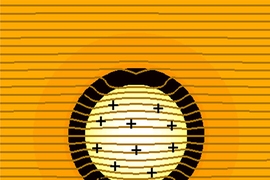This diagram shows one of the core-shell nanoparticles embedded in a host material, as described in a paper in <i>Advanced Materials</i>. The motion of electrons, as shown by brown lines, is bent in such a way that they appear to be unaffected by the presence of the particle, thus allowing them to pass with little resistance.