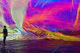 Commissioned by The Arts Catalyst, Tomas Saraceno's "Poetic Cosmos of the Breath" was launched at dawn on Sept. 22, 2007, at Gunpowder Park, Essex, United Kingdom.  