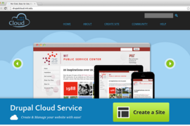 A screenshot of the MIT Drupal Cloud Service webpage. 