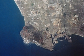 Image of the Los Angeles coast taken during the STS-59 mission from the space shuttle Endeavour.