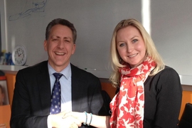 Professor Anne White with Dean Ian Waitz of the School of Engineering.