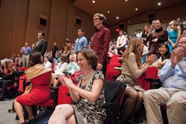 Applauding the new members of MIT's Phi Beta Kappa chapter, Xi of Massachusetts.