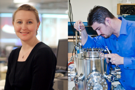 Anne White and Mario Manuel, PSFC professor and alumnus, respectively.