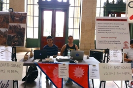 Simanta Gautam and Vardaan Gurung of the Nepali Students’ Association at MIT