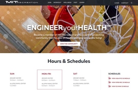 Homepage of the newly designed MIT Recreation website