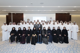 The May 2016 Radical Innovation class in Dubai along with MIT's Professor Sanjay Sarma and MIT Professional Education Executive Director Bhaskar Pant (standing, center).