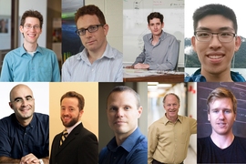Clockwise from top left: Aram Harrow, Benjamin Jones, Scott Kemp, Calvin Leung, Ian Moult, Keith Nelson, Bradley Olsen, Jonathan Loren Ouellet, and Pedro Reis