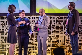 Logistimo, with chief executive Anup Akkihal (left) and product manager Raj Ganesh, was one of four grand-prize winners in the second annual MIT Inclusive Innovation Challenge.