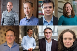 Clockwise from top left: Eliezer Calo, Steven Flavell, Pablo Jarillo-Herrero, Becky Lamason, Rebecca Saxe, Omer Yilmaz, Yufei Zhao, and Martin Zwierlein.