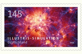 On Dec. 18, Deutsche Post issued a stamp to honor the research of the Illustris collaboration, a supercomputer simulation of galaxy formation, led at MIT by Mark Vogelsberger, an associate professor of physics in the Kavli Institute for Astrophysics and Space Research. 