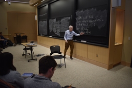 Gil Strang teaches 18.06 (Matrix Methods in Data Analysis, Signal Processing, and Machine Learning). OCW will soon post 34 videos to 18.065, and he recently released "Linear Algebra and Learning from Data," his 12th textbook.